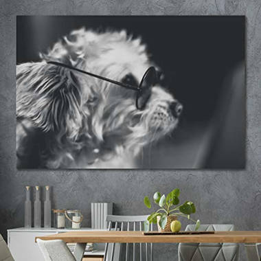 Black and white dog cheap canvas